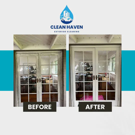 White Doorframe Restoration, before and after cleaning by CleanHaven